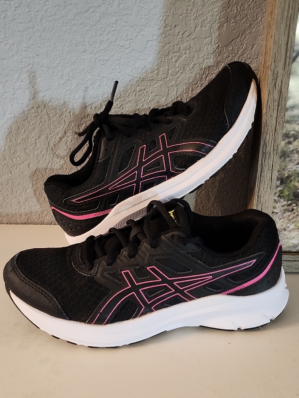 ASICS Womens Jolt 3 Black Pink Running Shoes